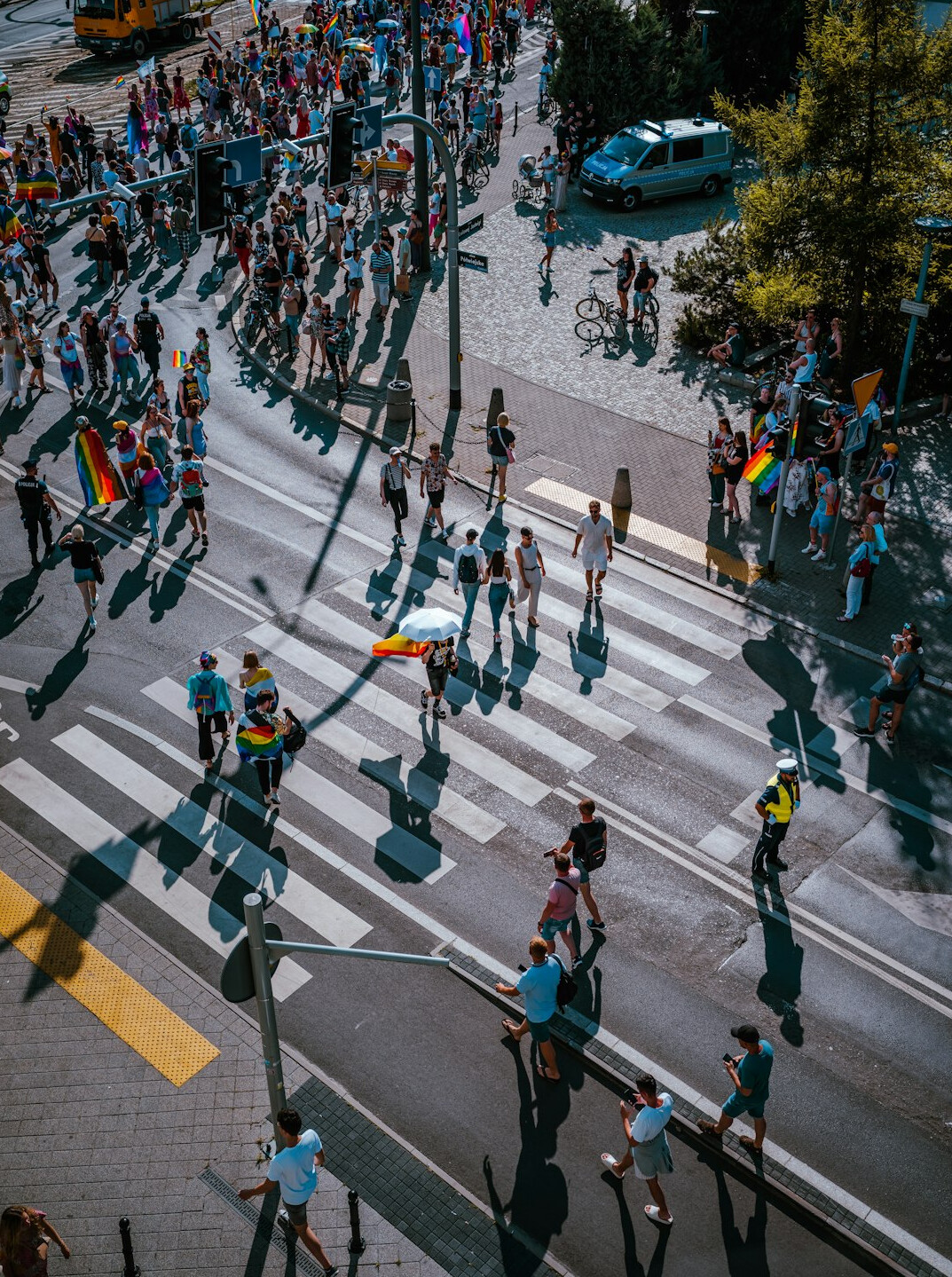 street scene with people